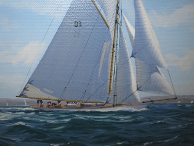Lot 50 - δ JAMES MILLER (BRITISH, 1962-) - 'MARIQUITA' AND 'TUISA' ON THE SOLENT; 'ELEONORA' AND 'MARIETTE' IN THE WESTWARD CUP 2010