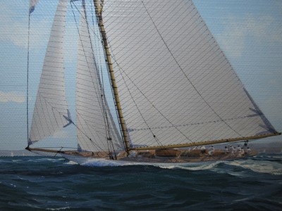 Lot 50 - δ JAMES MILLER (BRITISH, 1962-) - 'MARIQUITA' AND 'TUISA' ON THE SOLENT; 'ELEONORA' AND 'MARIETTE' IN THE WESTWARD CUP 2010