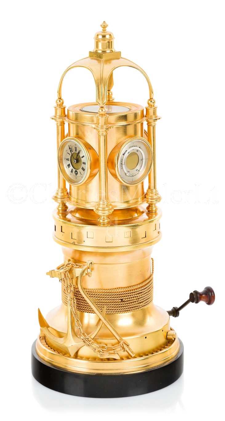 Lot 78 - A NOVELTY MECHANICAL CAPSTAN CLOCK COMPENDIUM BY ANDRE GUILMET, PARIS, CIRCA 1880