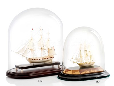 Lot 183 - Ø A GOOD DIEPPE IVORY MODEL FOR AN EARLY 19TH CENTURY 16-GUN BRIG-SLOOP-OF-WAR, CIRCA 1840