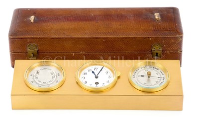 Lot 78B - AN ATTRACTIVE GILT BRASS DESK COMPENDIUM, CIRCA 1900