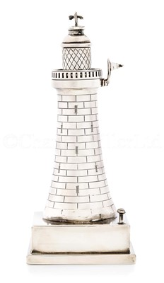 Lot 24A - A NOVELTY SILVER ELECTRIC 'LIGHTHOUSE' LIGHTER