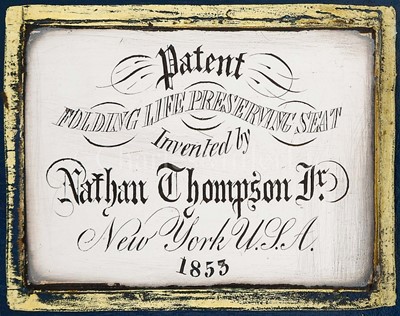 Lot 69 - A PATENT FOLDING LIFE PRESERVING SEAT, CIRCA 1853