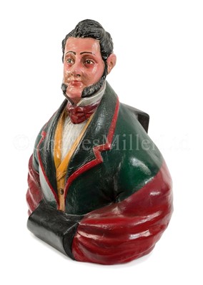 Lot 8 - AN AMERICAN MERCHANTMAN PORTRAIT FIGUREHEAD, CIRCA 1840