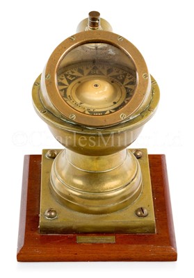 Lot 111 - A LATE 19TH CENTURY BRASS YACHT BINNACLE BY J. W. BLAKE & SON, GOSPORT
