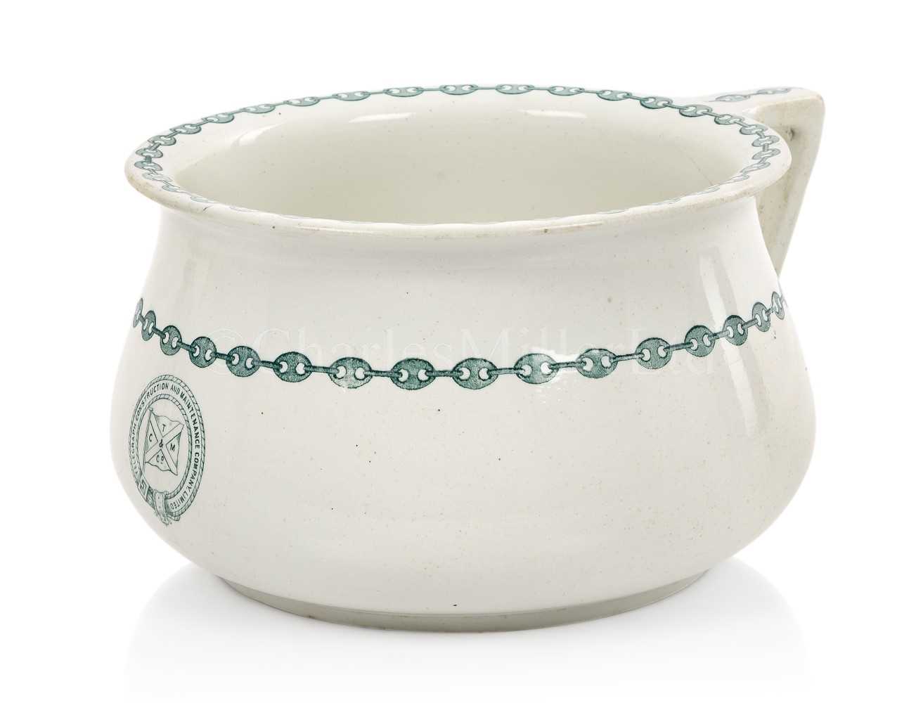 Lot 66 - A RARE CERAMIC TRANSFER PRINT CHAMBER POT FROM THE S.S. GREAT EASTERN, CIRCA 1865