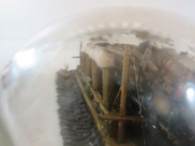 Lot 79 - A COMMEMORATIVE SHIP IN BOTTLE MODEL OF R.M.S. LUSITANIA MADE BY A SURVIVOR, 1915