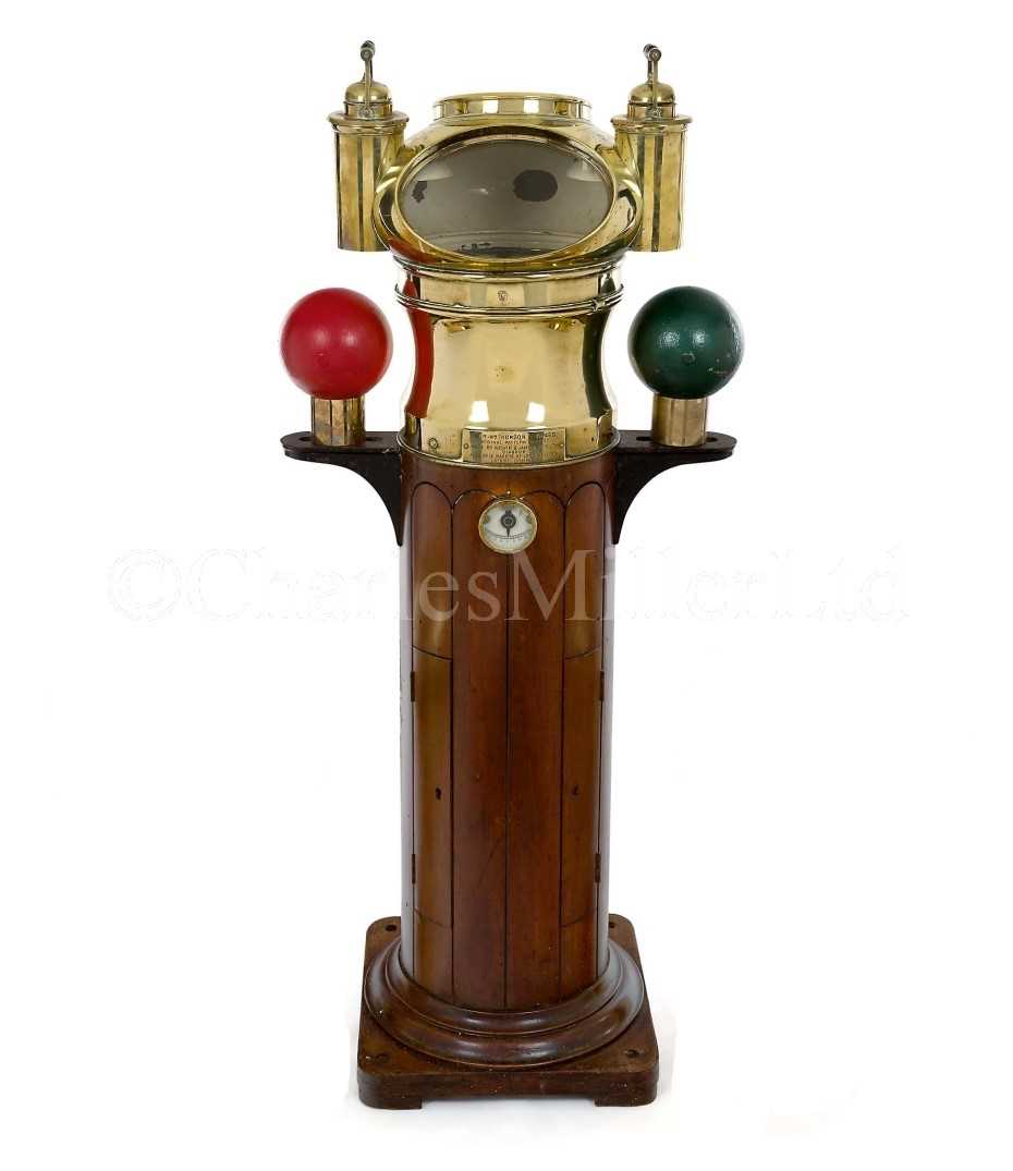 Lot 83 - A FINE SIR WILLIAM THOMSON PATTERN BINNACLE COMPASS MADE BY KELVIN & JAMES WHITE LTD, GLASGOW, CIRCA 1880