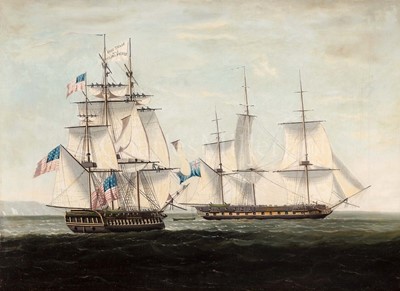 Lot 184 - THE DUAL BETWEEN SHANNON AND CHESAPEAKE: PHOTOGRAPHIC REPRODUCTIONS AFTER THE ORIGINALS INITIALLED 'E.B.E.'