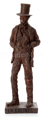 Lot 65 - A TERRACOTTA MODEL OF ISAMBARD KINGDOM BRUNEL, POSSIBLY A MAQUETTE BY JAMES BUTLER FOR THE GARDEN OF HEROES AND VILLAINS, WARWICKSHIRE, 2008