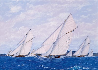 Lot 55 - δ JAMES MILLER (BRITISH, 1962-) - LES VOILES DE ST. TROPEZ; 'MARIQUITA,' 'TUIGA' AND 'THE LADY ANNE'