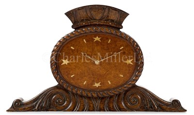 Lot 285 - A DOORWAY PEDIMENT CLOCK FROM A NAVAL OFFICE OR CLUB, CIRCA 1920