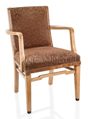 Lot 122 - AN OPEN ARMCHAIR FROM THE FIRST CLASS LOUNGE OF THE R.M.S. MAURETANIA II, CIRCA 1938