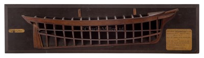 Lot 60 - A 19TH CENTURY FRAME MODEL OF THE HISTORICALLY SIGNIFICANT SQUARE-RIGGED BRIG YACHT WATERWITCH, 1832