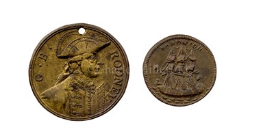 Lot 142 - A PAIR OF PINCHBECK-BRONZE MEDALS FOR RODNEY'S CAPTURE OF ST. EUSTATIUS, 1781