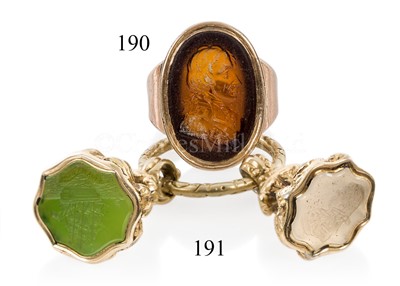 Lot 190 - A COMMEMORATIVE NELSON SEAL RING, CIRCA 1810