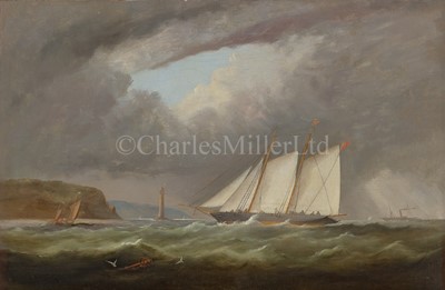 Lot 68 - ARTHUR WELLINGTON FOWLES (CIRCA 1815-1883) - ‘ESMERALDA’ SCHOONER YACHT OFF CAP DE LA HAGUE, 1861