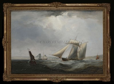 Lot 66 - JAMES HARRIS OF SWANSEA (1810-1887) - A SCHOONER OF THE ROYAL YACHT SQUADRON SAILING OFF SWANSEA