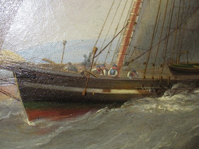 Lot 33 - JAMES HARRIS OF SWANSEA (1810-1887) - A SCHOONER OF THE ROYAL YACHT SQUADRON SAILING OFF SWANSEA