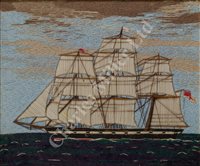 Lot 117 - A 19TH CENTURY SAILOR'S WOOLWORK PICTURE