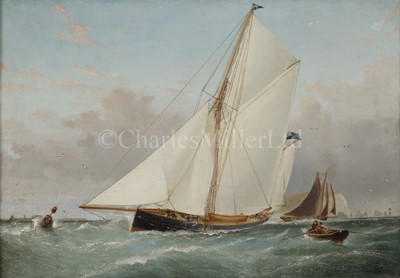 Lot 69 - BARLOW MOORE (FL.1863-1891) - A ROYAL THAMES CUTTER BEATING FOR HURST CASTLE