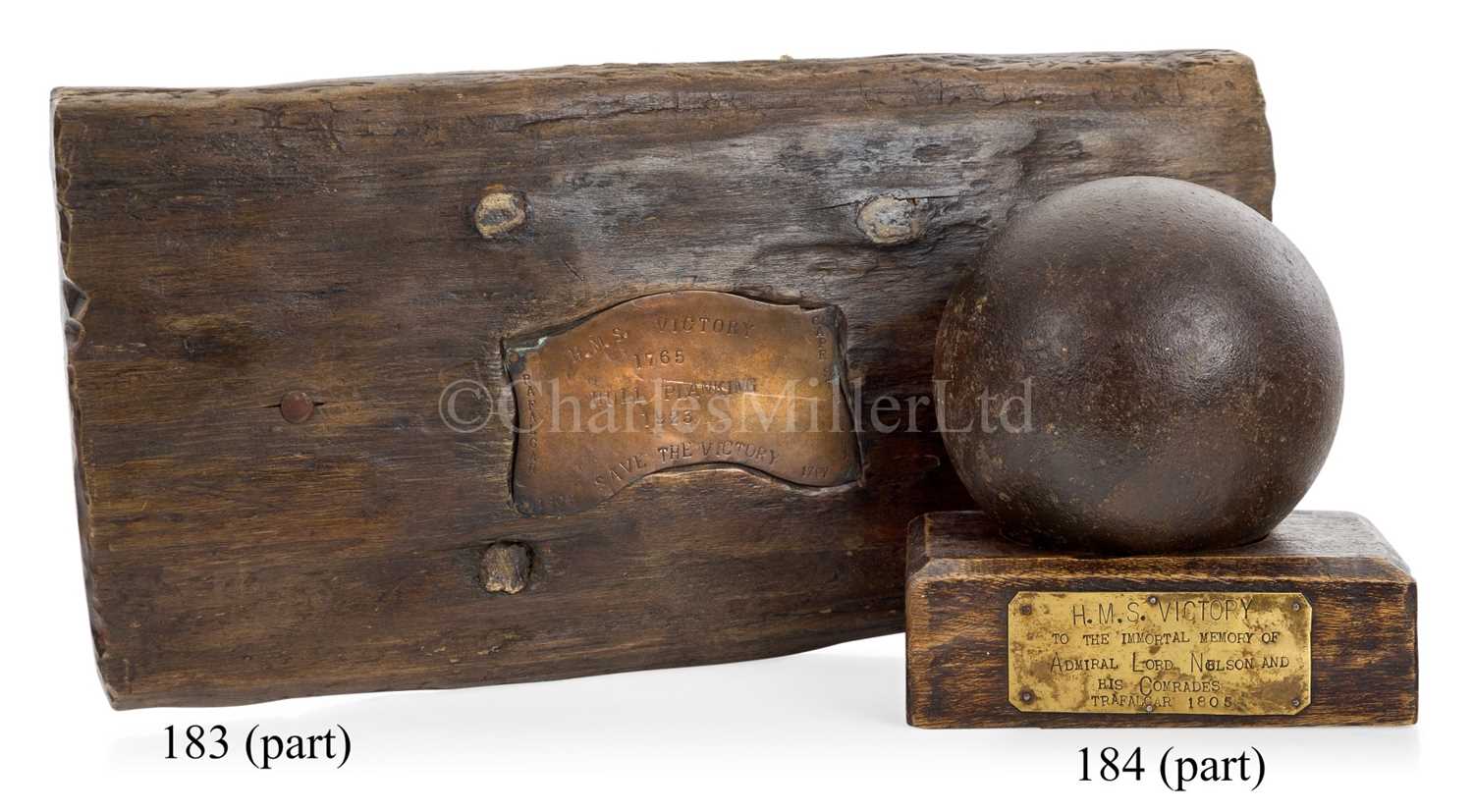 Lot 184 - A 32LB CANNON BALL UNDERSTOOD TO BE FROM H.M.