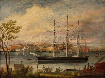 Lot 22 - 19TH CENTURY COLONIAL SCHOOL - THE CUTTY SARK LYING OFF PORT JACKSON, SYDNEY BAY