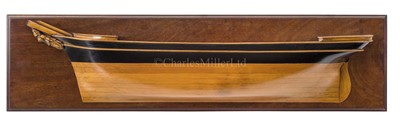 Lot 35 - A BUILDER'S HALF-BLOCK MODEL FOR AN UNIDENTIFIED BARQUE, CIRCA 1850