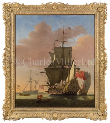 Lot 138 - JAN KAREL DONATUS VAN BEECQ (DUTCH, 1638-1722) - 'WOOLWICH' RAISING SAIL