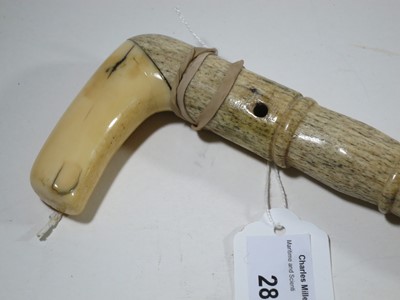 Lot 28 - Ø A SAILOR'S WHALEBONE WALKING STICK, CIRCA 1860