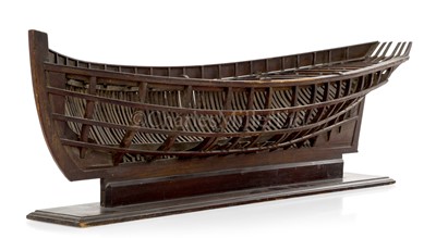 Lot 28 - AN OPEN-FRAMED MODEL BELIEVED TO BE FOR THE BRIG 'ARETHUSA', CIRCA 1854