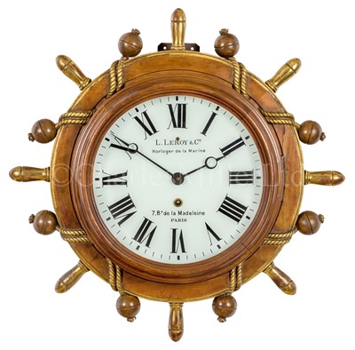 Lot 92 - A LARGE MARINE THEMED OFFICE CLOCK BY L. LEROY & CIE., PARIS, CIRCA 1880