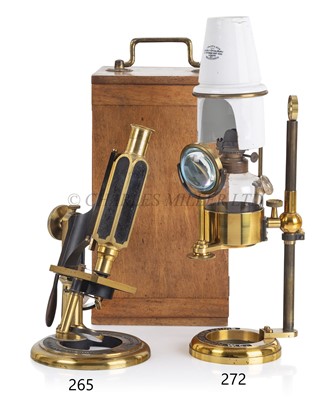 Lot 272 - A MICROSCOPE LAMP BY J. SWIFT & SON, C. 1880