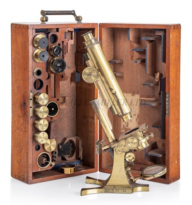 Lot 262 - A COMPOUND MONOCULAR MICROSCOPE BY R & J BECK, CIRCA 1870