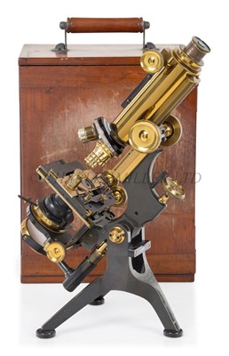Lot 263 - A 'ROYAL' MODEL MONOCULAR MICROSCOPE BY WATSON & SONS, LONDON, CIRCA 1910