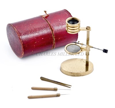 Lot 250 - AN EARLY 19TH-CENTURY SIMPLE POCKET MICROSCOPE BY THOMAS RUBERGALL, LONDON