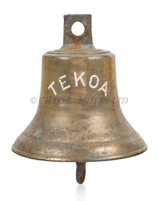 Lot 100 - THE SHIP'S BELL FROM M.V. TEKOA, 1966