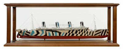 Lot 184 - A 1:48 SCALE "DAZZLE" MODEL OF THE R.M.S. OLYMPIC AS FITTED FOR TROOP TRANSPORT IN THE GREAT WAR