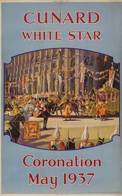 Lot 77 - A CUNARD WHITE STAR LINE TRAVEL POSTER