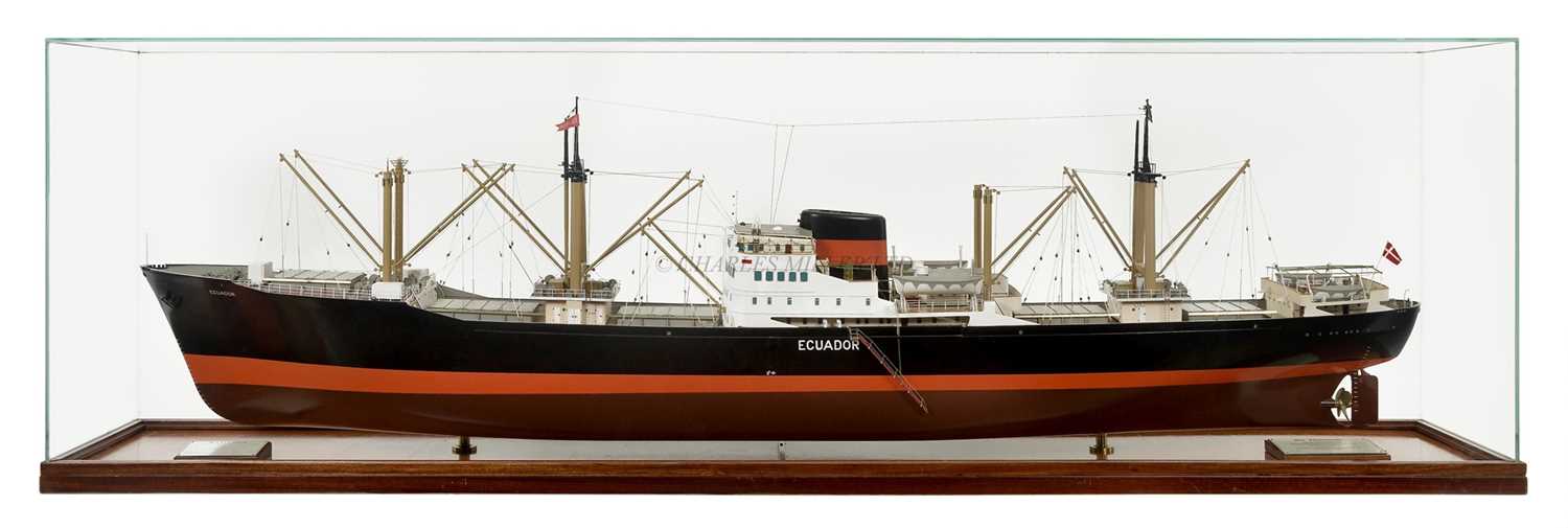 Lot 98 - A BUILDER'S MODEL FOR M.S. ECUADOR BUILT BY HELSINGOR VAERFT, ELSINORE FOR DET FORENEDE, 1955