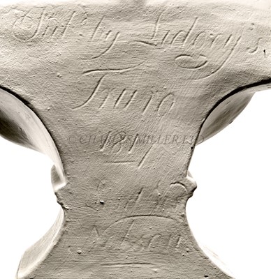 Lot 132 - A RARE PLASTER BUST OF NELSON PUBLISHED BY LIDORY'S, TRURO, 1817