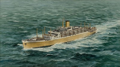 Lot 90 - δ OIL PAINTING BY R G LLOYD OF THE SS ORONSAY