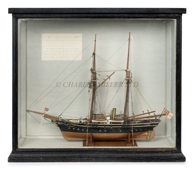 Lot 209 - AN HISTORICALLY INTERESTING SAILORS' MODEL FOR H.M. AUSTRALIAN STATION SURVEY VESSEL 'DART', CIRCA 1904