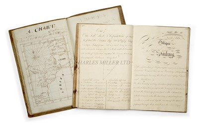 Lot 7 - A MANUSCRIPT NAVIGATION WORKBOOK AND JOURNAL, CIRCA 1812