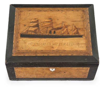 Lot 49 - A TRINITY HOUSE INLAID WORKBOX, C. 1870