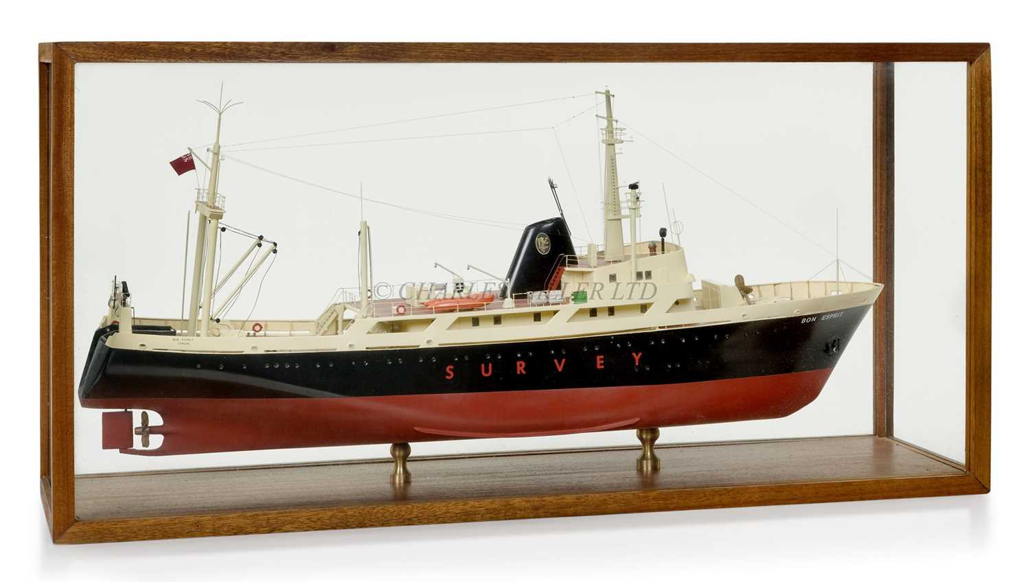 Lot 102 - A BOARDROOM MODEL OF THE SURVEY VESSEL BON ESPRIT, 1963