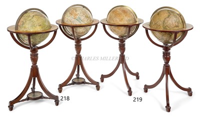 Lot 219 - A PAIR OF 19TH CENTURY 12IN. LIBRARY GLOBES BY MALBY