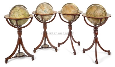 Lot 218 - A PAIR OF 19TH CENTURY 12IN. LIBRARY GLOBES BY BARDIN