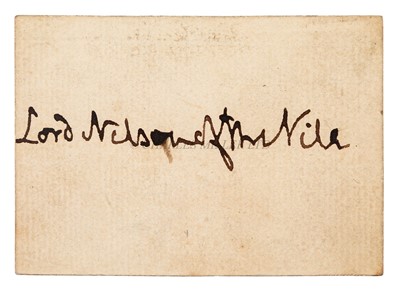 Lot 123 - A RARE AUTOGRAPH CALLING CARD FOR LORD NELSON