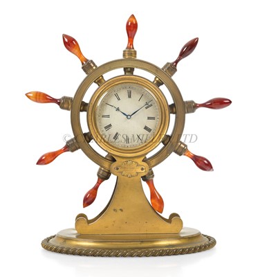 Lot 12 - A SHIP’S WHEEL DESK CLOCK BY HOWELL, JAMES & CO., LONDON, CIRCA 1870